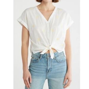 Lucky Brand Sunburst Button Down Top